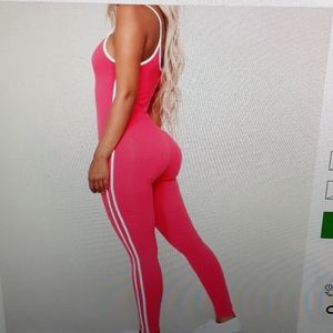 Neon Coral Fashion Nova Jumpsuit